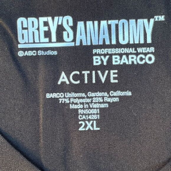 BARCO GREYS ANATOMY CORA V-NECK MEDICAL SCRUB TOP 4 POCKETS TULIP SLEEVE 2XL NWT - Picture 8 of 9